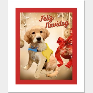 Feliz Navidog Golden Posters and Art